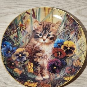 Bradford Exchange Minka gut getarnt  Round Limited Edition Cat Plate #KA8639 '95